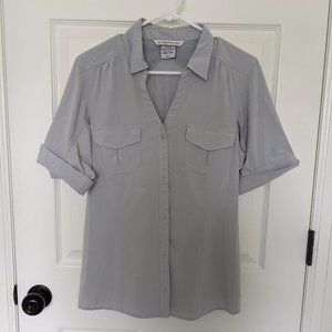 ExOfficio Button Down Hiking Short Sleeve Shirt in Grey Size L
